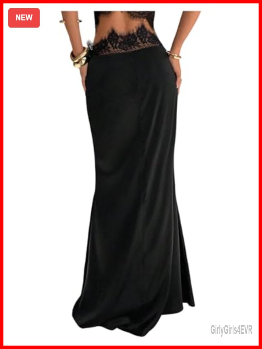 WDIRARA Women's Floral Lace Bodycon Fishtail Maxi Skirt Cocktail Party